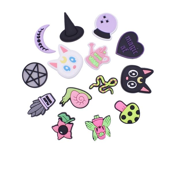 

lovely novelty cartoon pvc shoe charms shoes buckles action figure fit bracelets croc jibz shoes' accessories wristband boys gift, White;pink