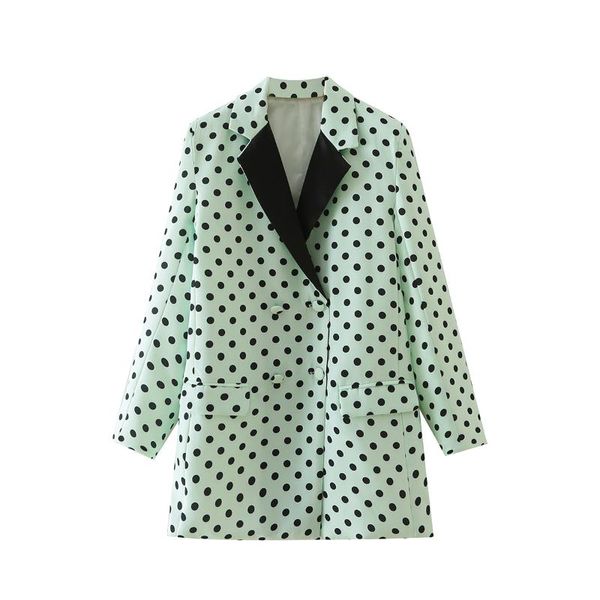 

women's suits & blazers women vintage dots blazer female long sleeve elegant jacket ladies work wear formal, White;black