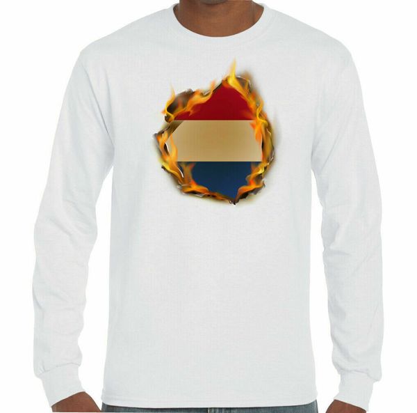 

holland flag flames mens dutch t-shirt football koningsdag days, White;black