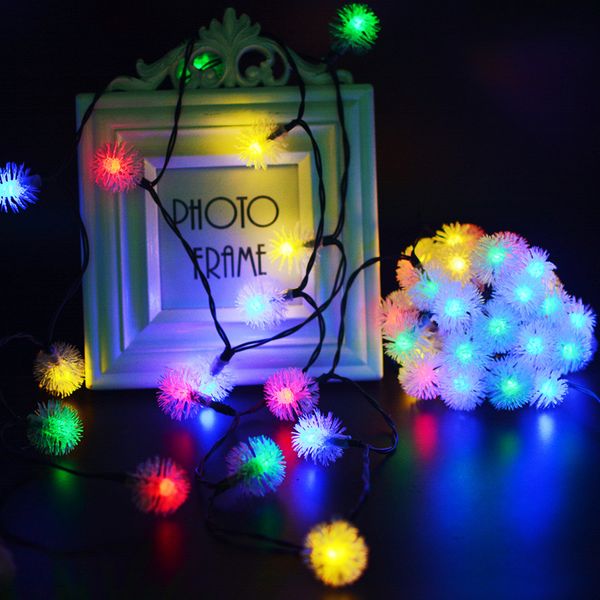 

solar light string 50led 1 batch of hair ball light string outdoor waterproof christmas indoor garden decoration