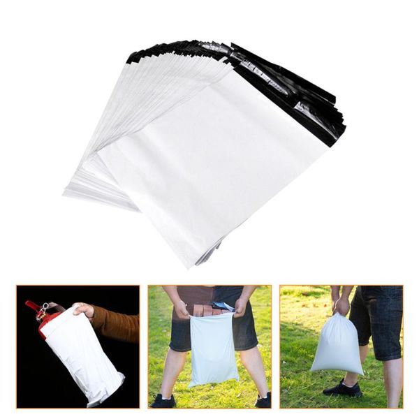 

100pcs plastic mail bags thickened express courier mailing bag (white) gift wrap