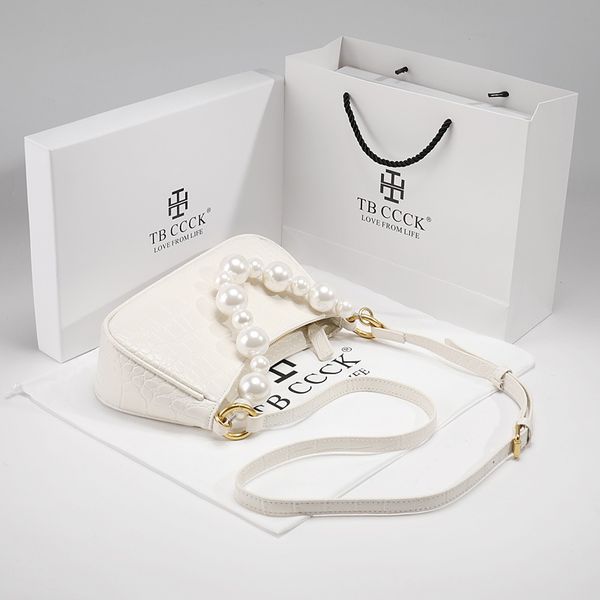 

hong kong leather underarm 2021 new trendy messenger staff pearl chain bag for women summer versatile