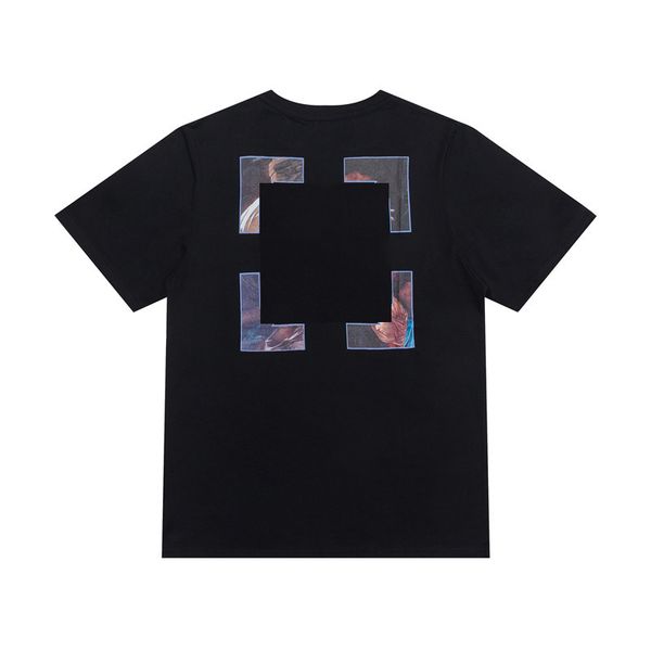 

arrow designer oil paintting cotton short sleeves t shirt mens tee t-shirt casual tee back printing shirt black white, White;black