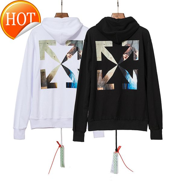 

oil virgin direct painting off jet printing hooded sweater, Black