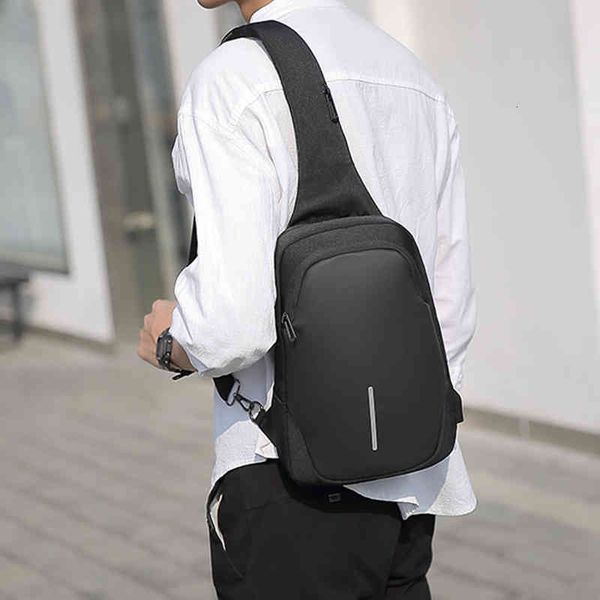 

men's chest bag outdoor leisure single shoulder messenger fashion trend small, Black;red