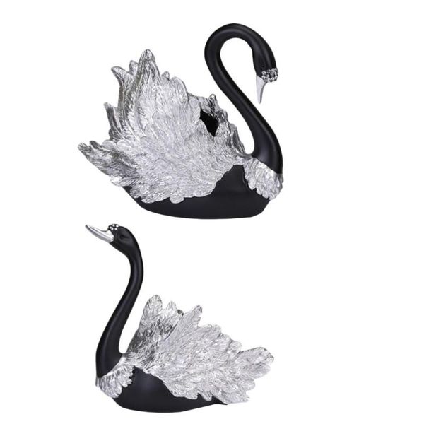 

decorative objects & figurines 1 pair resin swan lover adornment minimalist home decoration deskornament