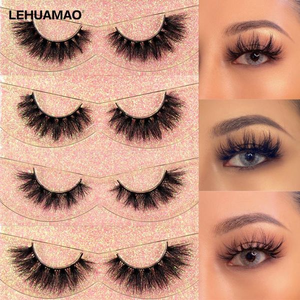 

false eyelashes lehuamao makeup 3d mink wispy lashes fluffy volume thick eyelash lightweight luxury comfortable wear