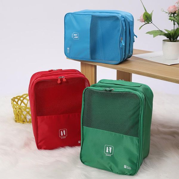 

storage bags 9 colors portable shoes bag high capacity double side travel shoe sundries organizer oxford cloth zipper case
