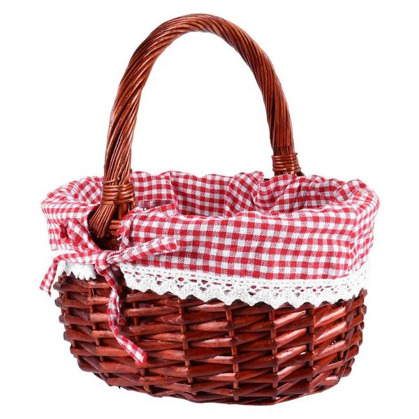 

1pc wicker picnic basket weaving fruit vegetable (assorted color) storage baskets