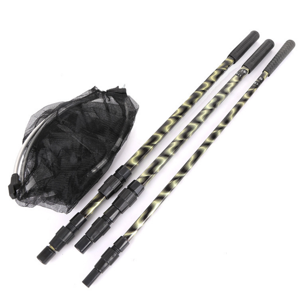 

fishing net hand aluminium alloy nets rubber handle outdoor push expansion folding type accessories
