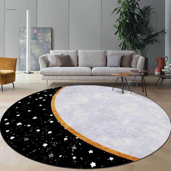 

carpets fashion modern night sky star hour black grey living room bedroom basket chair circular mat carpet customization