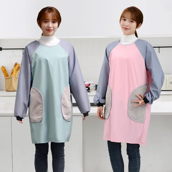 

aprons kitchen apron for men women home cleaning tools blue pink waterproof cotton linen easy to clean house