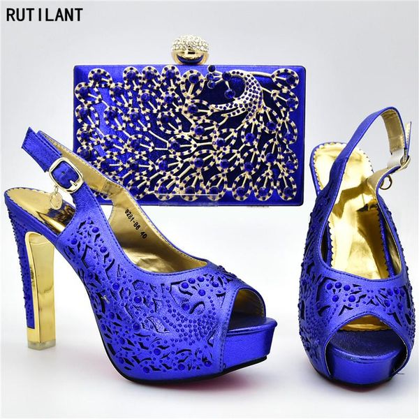 

latest design african shoes and matching bags italian nigerian women party pumps decorated with rhinestone woman high heel dress, Black