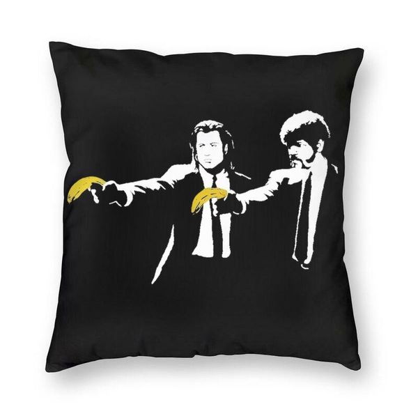 

banksy pulp fiction funny print cushion cover two side 3d floor pillow case for car cool pillowcase home decoration cushion/decorative