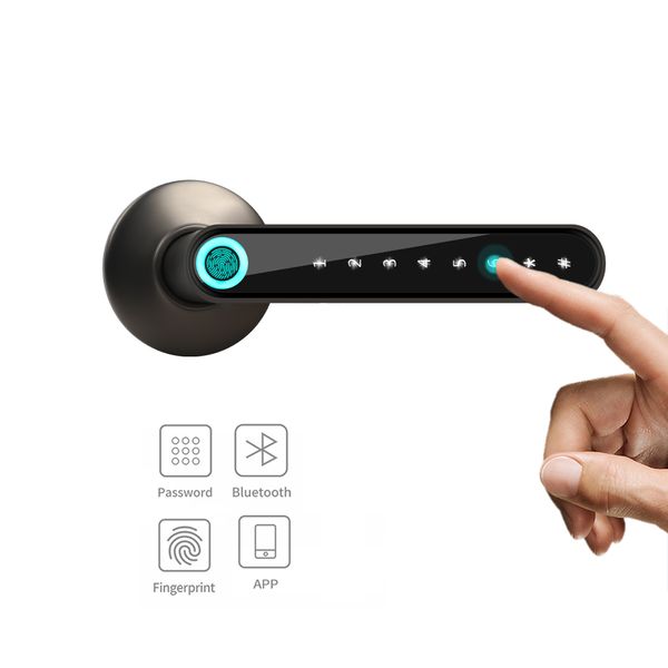 

wafu wf-016 fingerprint electronic door lock smart bluetooth password handle lock app unlock keyless entry port ios/android