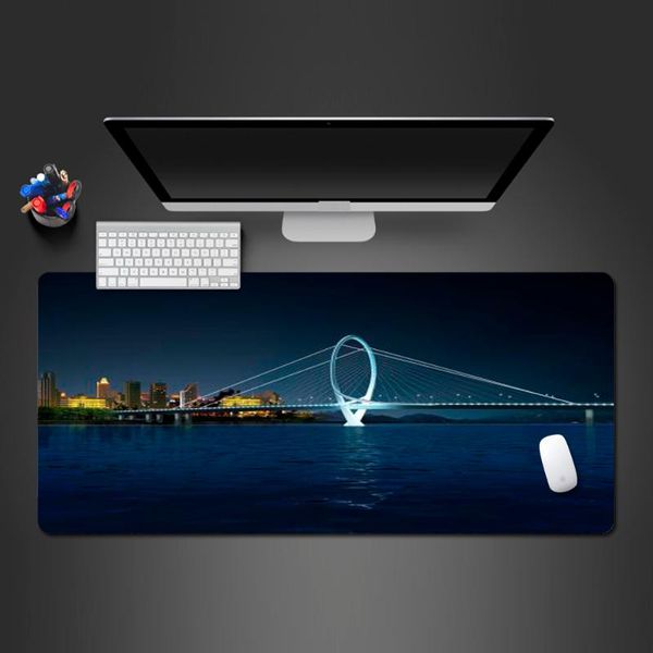 

mouse pads & wrist rests spectacular bridge stands on the surface of pad natural rubber computer deskkeyboard mat