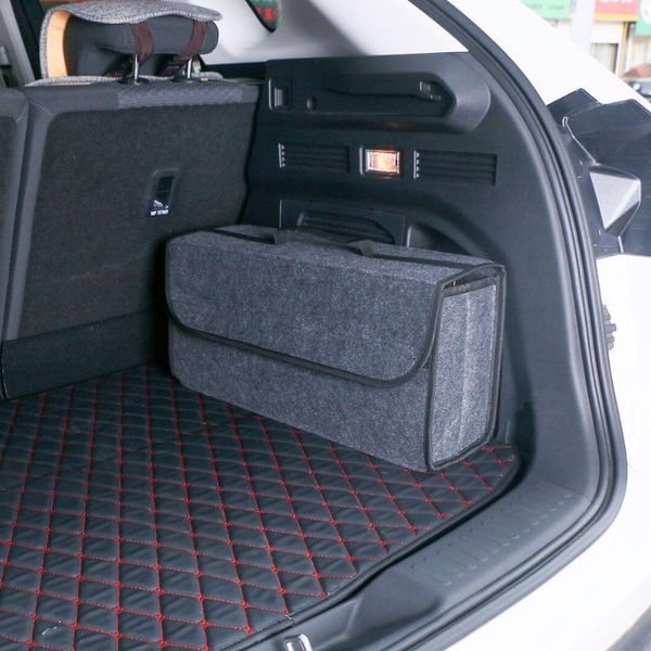 

storage bags car trunk organizer soft felt box cargo container bag stowing tidying holder multi-pocket