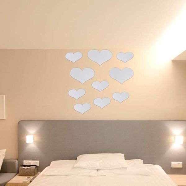 

novelty items 20pcs heart shaped wall stickers mirror modern acrylic diy murals decals for home bedroom living room bat