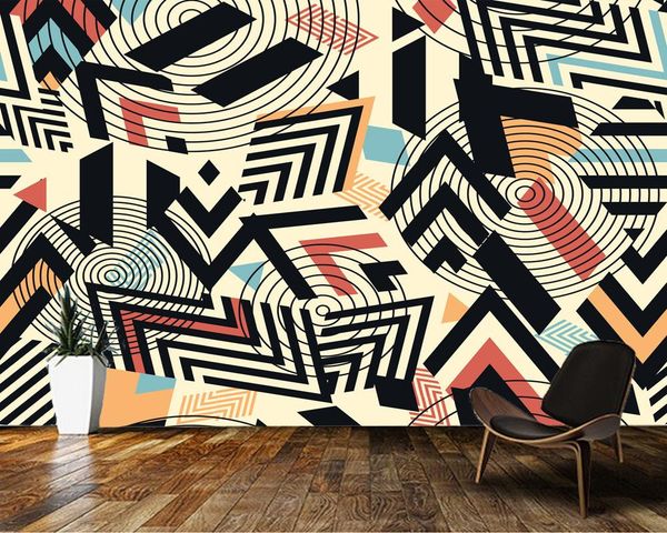 

wallpapers custom papel de parede infantil, geometric patterns murals for boys and girls room bedroom a sitting background wall paper