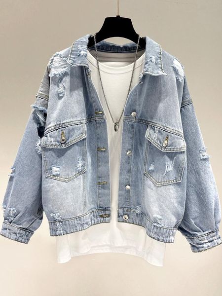 

women's jackets denim jacket 2021 korean version of the loose spring short casual trend, Black;brown