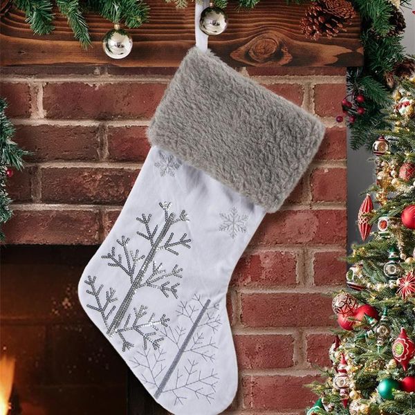 

christmas decorations home decor ornament snowflake sequins stockings candy bag gift exquisite ornaments
