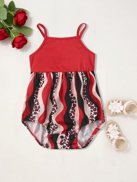 

baby 1 group contrast color suspender jumpsuit she, Blue