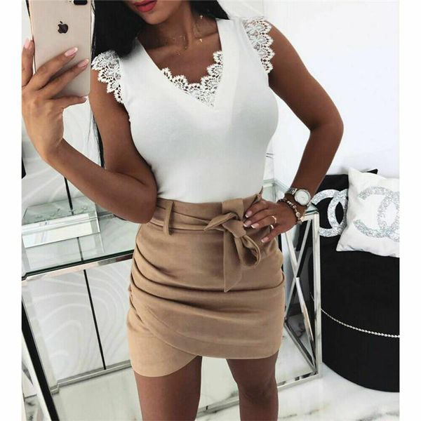 

women blouses summer v neck womens blouse ruffles sleeveless lace solid slim sweet blusa feminina white black