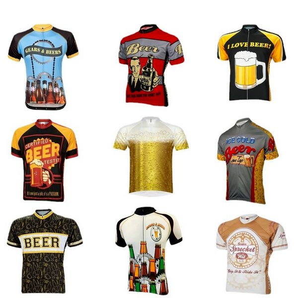 Top Männer Bier Radfahren Jersey Ropa Ciclismo Kurzarm Radfahren Kleidung Klassische Radfahren Kleidung Sommer Fahrrad Tragen MTB 9 Stil