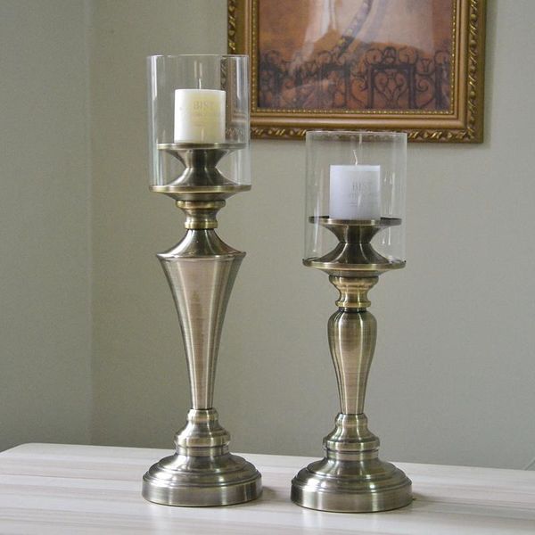 

candle holders europe high-grade alloy bronze candlestick romantic wedding table centerpiece candelabra home decorations
