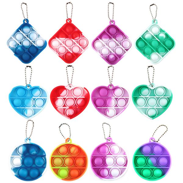 

Desktop Puzzle Toys Small Push Bubble Release Toys Silica Gel Key Chain Pendant Small Gifts Puzzle Pupil Toys Decompression