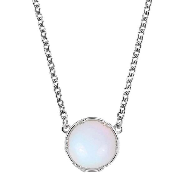 

pendant necklaces fashion necklace for women's beautiful round blue gradient and sweet clavicle chain jewelry women party collier femme, Silver