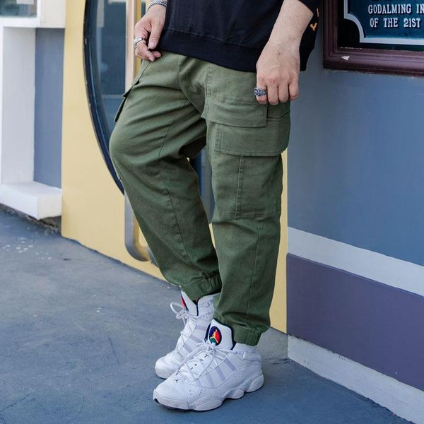 

large men's casual trousers two pieces pants, Black