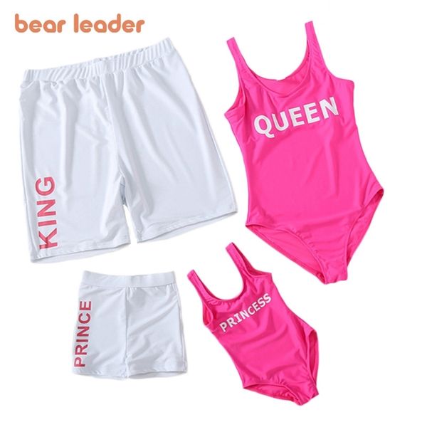 

family matching outfits mom and daughter summer swimwear letter print clothes dad boys beach shorts casual suits 210429, Blue