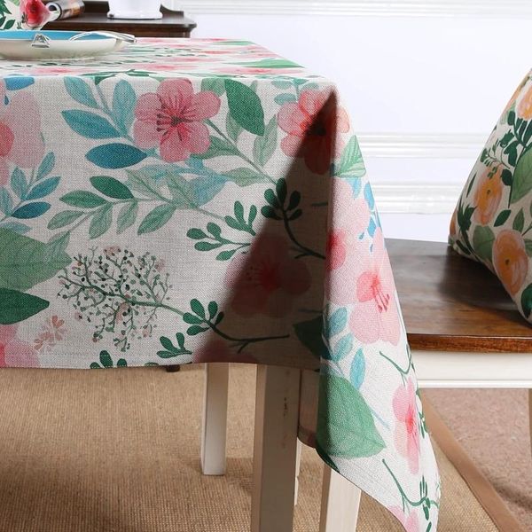 

carpets american country florida thick flax flower tablecloth dining coffee restaurant home decoration table cover fabric ar