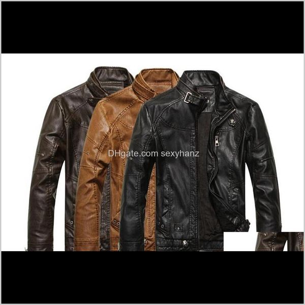 Faux Outerwear Roupas Vestuário Drop entrega 2021 Wholesale-Weinianuo Design de Marca Casacos de Motocicleta Homens Jaqueta de Couro Jaqueta de Couro