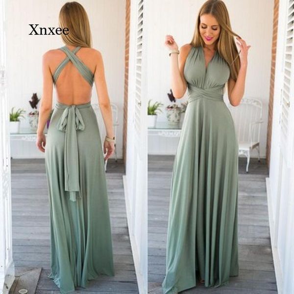 

women's swimwear bandage long dress hollow out party bridesmaid formal multi way wrap convertible infinity maxi navy blue vestidos, White;black