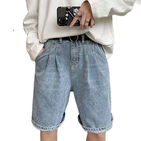 

men's shorts casual summer denim male pants trend the handsome easy leisure sleeve straight, White;black