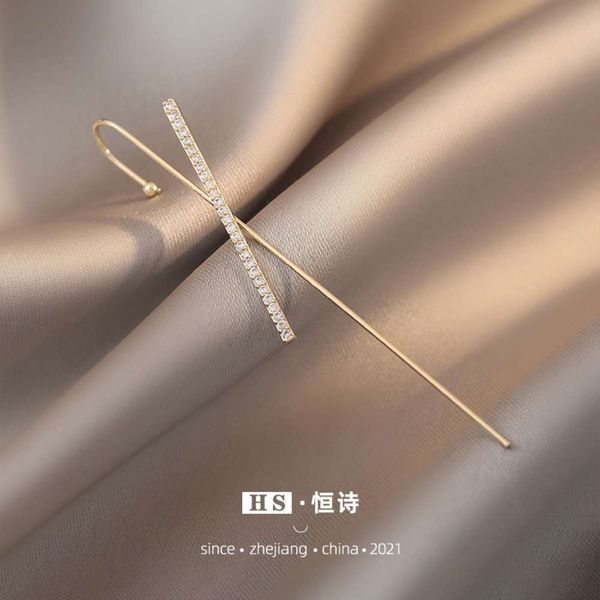 

zircon earrings female fairy long puncture earbone herringbone