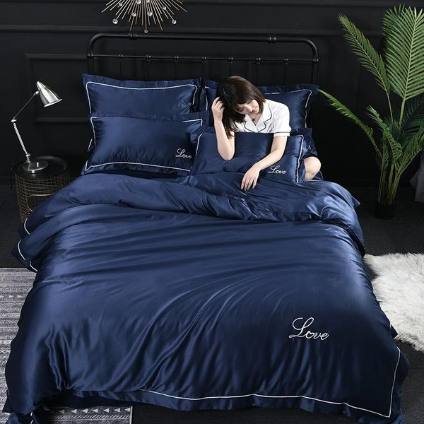 

luxury 100% silk bedding set bed linen king  duvet cover sets with sheet pillowcase