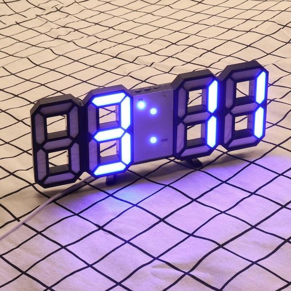 

wall clocks digital led household watch clock date time temperature nightlight display for home living room decoration luminous desktop
