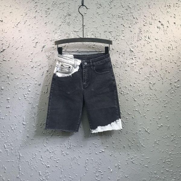 

women spring summer casual patchwork shorts female slim high waist wide leg denim lady elegant plus size h716 women's jeans, Blue