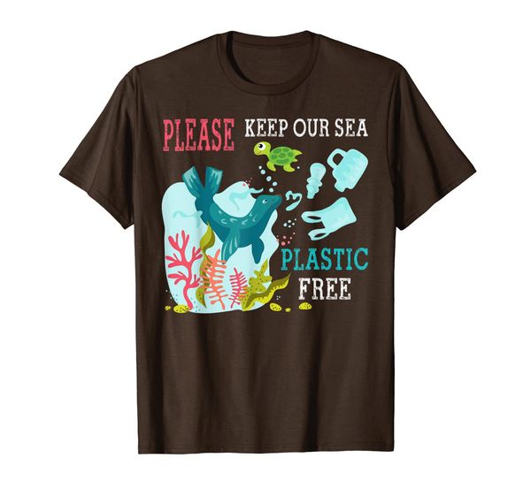 

please keep our sea plastic t-shirt, White;black