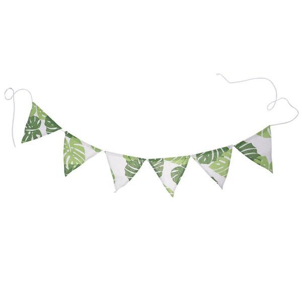 

party decoration 2.1m rainforest green leaves flags bunting summer banner for home
