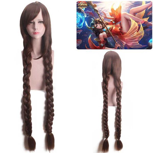 

lord shengda king game glory cosplay fake mao canghai yao big joe cos wig, Black