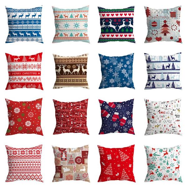 

cushion/decorative pillow christmas cushion cover 45*45 pillowcase sofa cushions soft short plush covers home decor throw gift