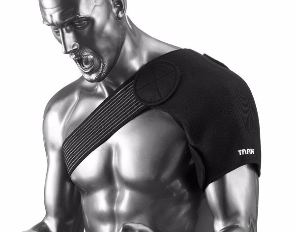 

pc taan 1112 back shoulder support guard brace gym sports pad, Black;blue