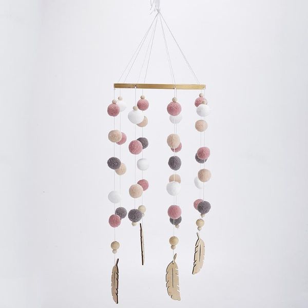 

decorative objects & figurines cute living room durable po props home hanging wind chimes lightweight bamboo felt ball toy decoration kids c