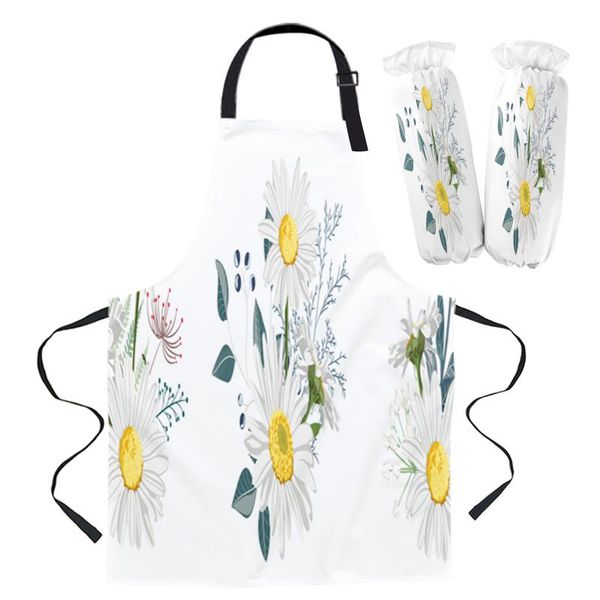 

sunflower petals leaves apron kitchen household cleaning barber baking accessories aprons for woman