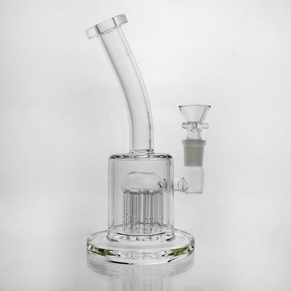 Glas Bongs Bong Baumarme Wasserrohr rauchen Kopfige Rohre mit Perc 14mm Gelenk