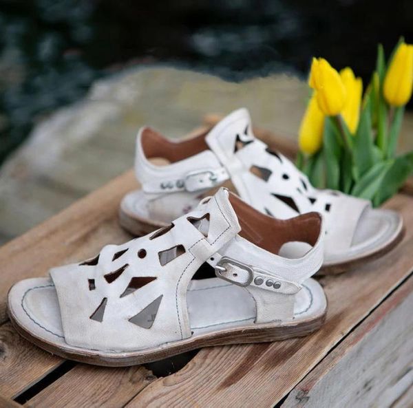 

women's sandals summer breathable flat for women solid color ladies ankle strap shallow beach footwear, Black